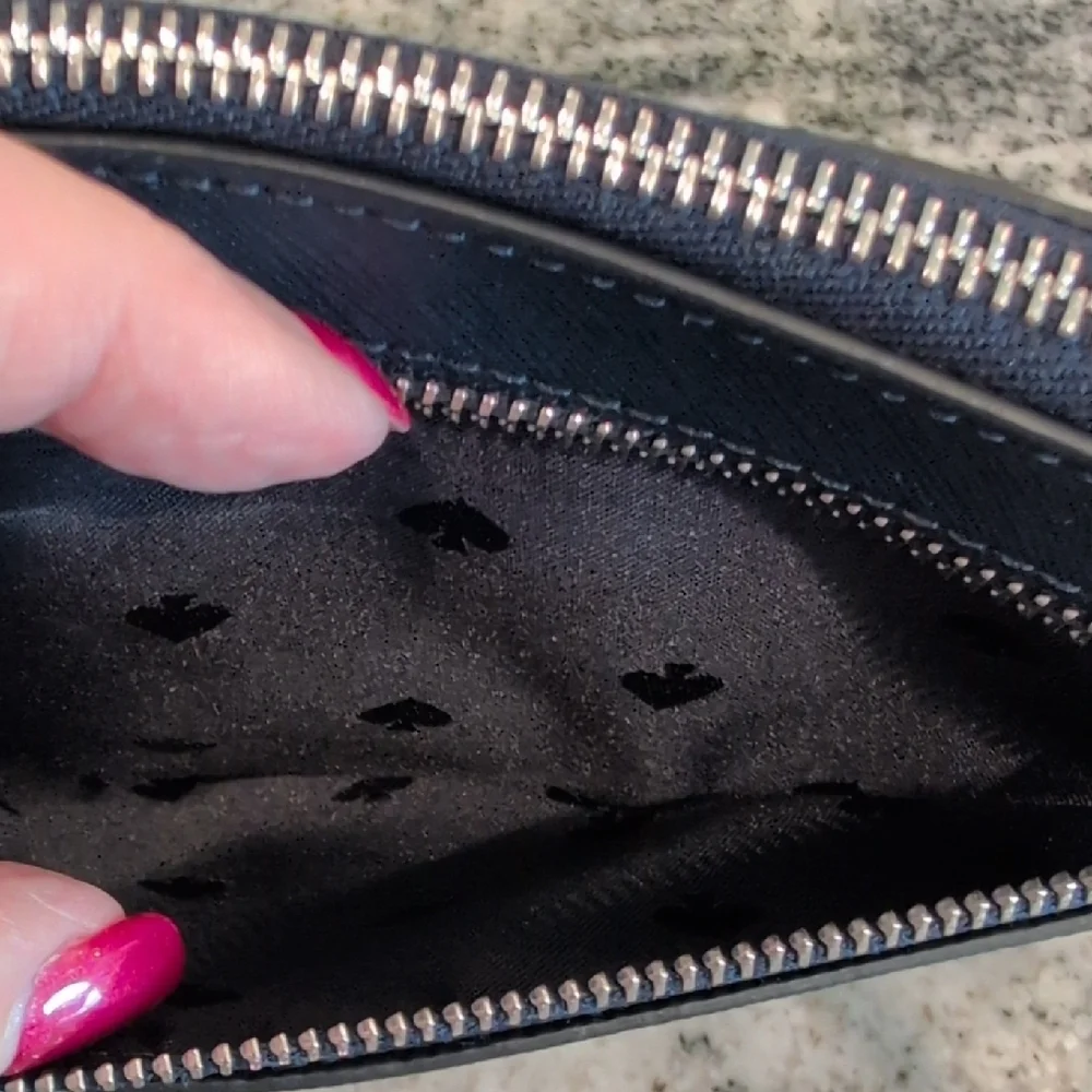 kate spade Black with Light Gray Contrast Zip Wristlet - Picture 4 of 5